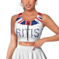 AILLOSA Activewear 3D Baskılı Desen Flag-113 Askılı Kadın Atlet