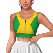 AILLOSA Activewear 3D Baskılı Desen Flag-121 Askılı Kadın Atlet