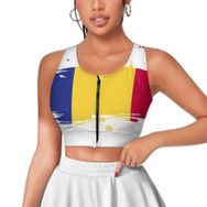 AILLOSA Activewear 3D Baskılı Desen FLAG-128 Askılı Kadın Atlet