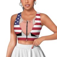AILLOSA Activewear 3D Baskılı Desen FLAG-13 Askılı Kadın Atlet