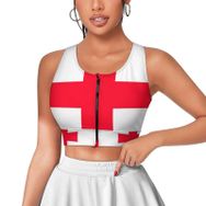 AILLOSA Activewear 3D Baskılı Desen Flag-131 Askılı Kadın Atlet