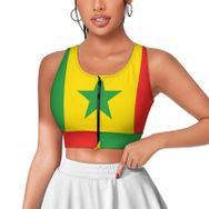 AILLOSA Activewear 3D Baskılı Desen FLAG-132 Askılı Kadın Atlet