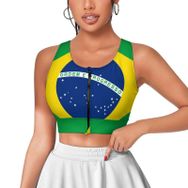 AILLOSA Activewear 3D Baskılı Desen FLAG-139 Askılı Kadın Atlet