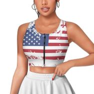 AILLOSA Activewear 3D Baskılı Desen Flag-14 Askılı Kadın Atlet