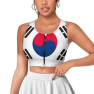 AILLOSA Activewear 3D Baskılı Desen Flag-143 Askılı Kadın Atlet