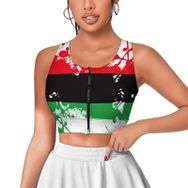 AILLOSA Activewear 3D Baskılı Desen FLAG-147 Askılı Kadın Atlet