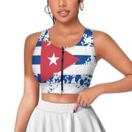 AILLOSA Activewear 3D Baskılı Desen FLAG-148 Askılı Kadın Atlet