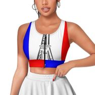 AILLOSA Activewear 3D Baskılı Desen FLAG-151 Askılı Kadın Atlet