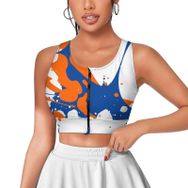 AILLOSA Activewear 3D Baskılı Desen FLAG-154 Askılı Kadın Atlet