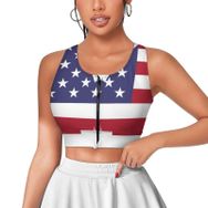 AILLOSA Activewear 3D Baskılı Desen Flag-158 Askılı Kadın Atlet