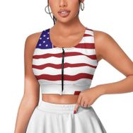 AILLOSA Activewear 3D Baskılı Desen FLAG-159 Askılı Kadın Atlet