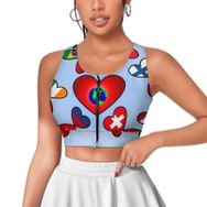 AILLOSA Activewear 3D Baskılı Desen FLAG-16 Askılı Kadın Atlet