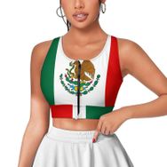 AILLOSA Activewear 3D Baskılı Desen FLAG-160 Askılı Kadın Atlet