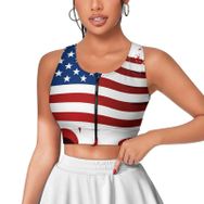 AILLOSA Activewear 3D Baskılı Desen Flag-167 Askılı Kadın Atlet