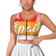 AILLOSA Activewear 3D Baskılı Desen FLAG-171 Askılı Kadın Atlet
