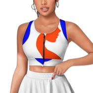 AILLOSA Activewear 3D Baskılı Desen FLAG-175 Askılı Kadın Atlet
