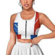 AILLOSA Activewear 3D Baskılı Desen FLAG-176 Askılı Kadın Atlet