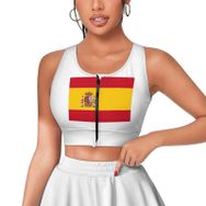AILLOSA Activewear 3D Baskılı Desen Flag-179 Askılı Kadın Atlet