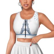 AILLOSA Activewear 3D Baskılı Desen FLAG-182 Askılı Kadın Atlet