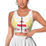 AILLOSA Activewear 3D Baskılı Desen Flag-184 Askılı Kadın Atlet