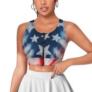 AILLOSA Activewear 3D Baskılı Desen FLAG-186 Askılı Kadın Atlet