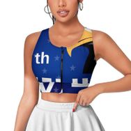 AILLOSA Activewear 3D Baskılı Desen FLAG-187 Askılı Kadın Atlet