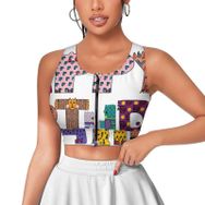 AILLOSA Activewear 3D Baskılı Desen FLAG-199 Askılı Kadın Atlet