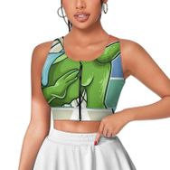 AILLOSA Activewear 3D Baskılı Desen FLAG-200 Askılı Kadın Atlet