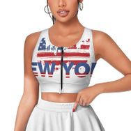 AILLOSA Activewear 3D Baskılı Desen FLAG-39 Askılı Kadın Atlet