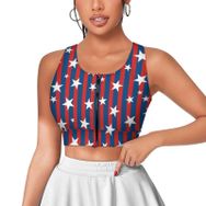 AILLOSA Activewear 3D Baskılı Desen FLAG-59 Askılı Kadın Atlet