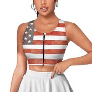 AILLOSA Activewear 3D Baskılı Desen FLAG-75 Askılı Kadın Atlet
