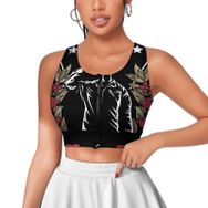AILLOSA Activewear 3D Baskılı Desen FLAG-84 Askılı Kadın Atlet