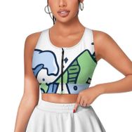 AILLOSA Activewear 3D Baskılı Desen TH-100 Askılı Kadın Atlet