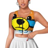 AILLOSA Activewear 3D Baskılı Desen TH-129 Askılı Kadın Atlet