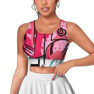 AILLOSA Activewear 3D Baskılı Desen TH-147 Askılı Kadın Atlet