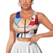 AILLOSA Activewear 3D Baskılı Desen TH-149 Askılı Kadın Atlet