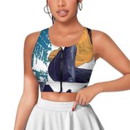 AILLOSA Activewear 3D Baskılı Desen TH-169 Askılı Kadın Atlet