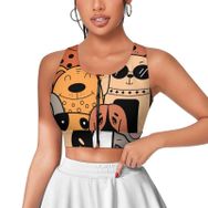 AILLOSA Activewear 3D Baskılı Desen TH-307 Askılı Kadın Atlet