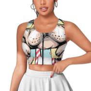 AILLOSA Activewear 3D Baskılı Desen TH-333 Askılı Kadın Atlet