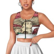 AILLOSA Activewear 3D Baskılı Desen TH-434 Askılı Kadın Atlet