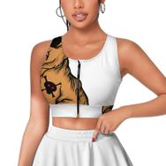 AILLOSA Activewear 3D Baskılı Desen TH-448 Askılı Kadın Atlet