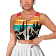 AILLOSA Activewear 3D Baskılı Desen TH-486 Askılı Kadın Atlet