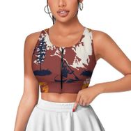 AILLOSA Activewear 3D Baskılı Desen TH-488 Askılı Kadın Atlet