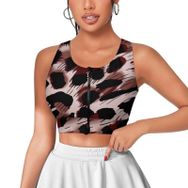 AILLOSA Activewear 3D Baskılı Desen YH-113 Askılı Kadın Atlet