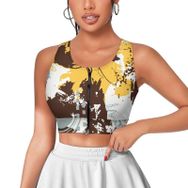 AILLOSA Activewear 3D Baskılı Desen YH-128 Askılı Kadın Atlet