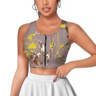 AILLOSA Activewear 3D Baskılı Desen YH-134 Askılı Kadın Atlet