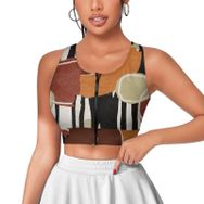 AILLOSA Activewear 3D Baskılı Desen YH-151 Askılı Kadın Atlet