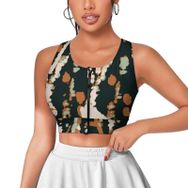 AILLOSA Activewear 3D Baskılı Desen YH-153 Askılı Kadın Atlet