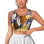 AILLOSA Activewear 3D Baskılı Desen YH-163 Askılı Kadın Atlet