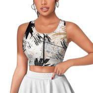 AILLOSA Activewear 3D Baskılı Desen YH-206 Askılı Kadın Atlet